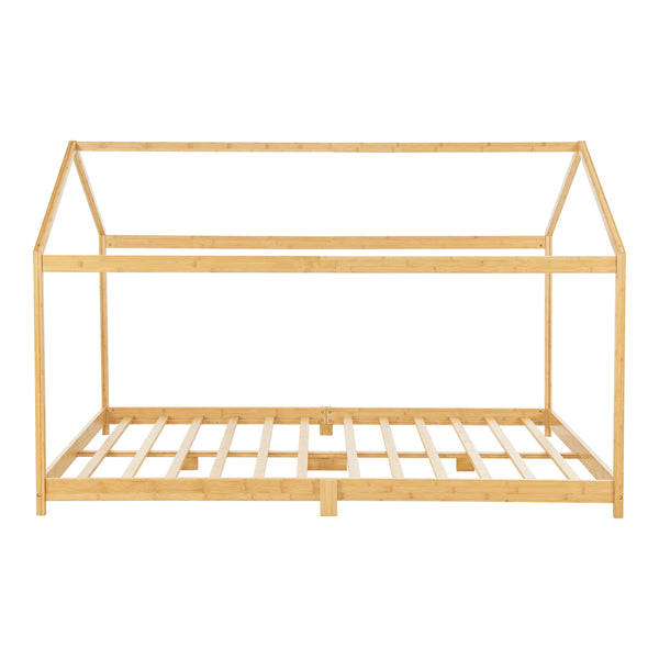 Lit cabane Vindafjord pour enfant bambou naturel [en.casa]