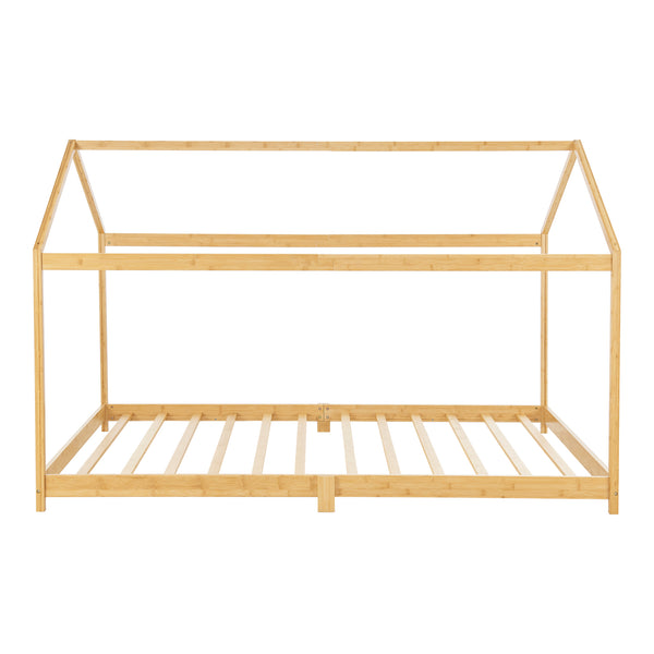 Lit cabane Vindafjord pour enfant bambou naturel [en.casa]