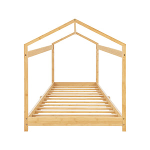 Lit cabane Vindafjord pour enfant bambou naturel [en.casa]