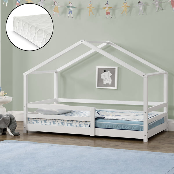 Lit bébé Knätten avec matelas et protection anti-chute en différentes tailles et couleurs [en.casa]