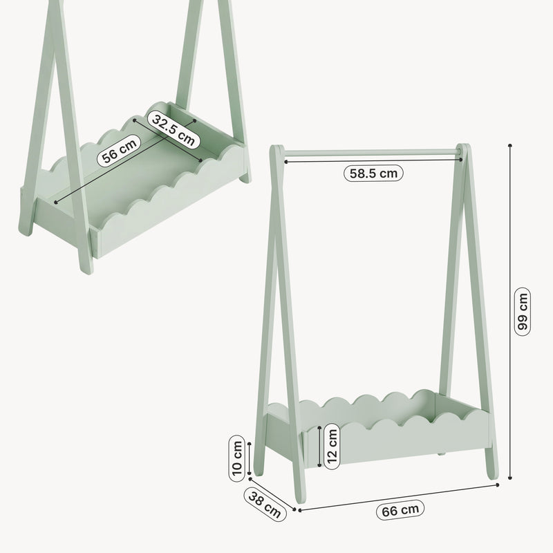 Croquis coté Portemanteau pour enfants Vestnes 99 x 66 x 38 cm [en.casa]