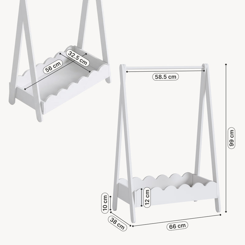 Croquis coté Portemanteau pour enfants Vestnes 99 x 66 x 38 cm [en.casa]