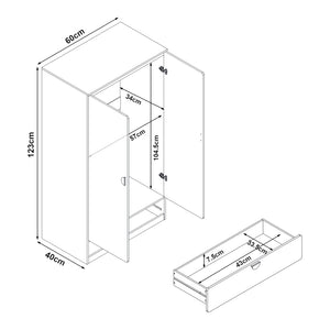 Armoire pour enfants Sandnes 123 x 60 x 40 cm [en.casa] 