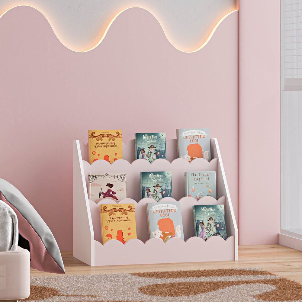 Étagère pour enfants Vestnes 48x61x30 cm Cotton Candy/Blanc [en.casa]