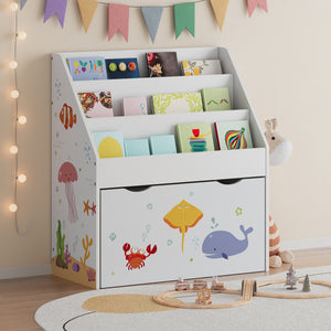 Étagère pour enfants Aarnskona 70x63x30 cm motif Aqua Dream [en.casa] - premiumXL