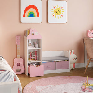Banc pour enfant avec étagère Vipsali 100 x 99 x 30 cm [en.casa] 