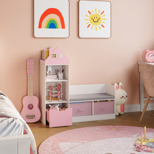 Banc pour enfant avec étagère Vipsali 100 x 99 x 30 cm [en.casa] 