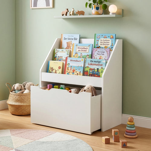 Bibliothèque pour enfant Sirlstalo 70 x 63 x 30 cm blanc [en.casa]