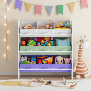 Étagère de rangement Boiro pour enfant avec 9 bacs pliables [en.casa]