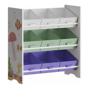 Étagère de rangement Boiro pour enfant avec 9 bacs pliables [en.casa]