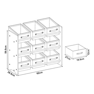 Étagère de rangement Boiro pour enfant avec 9 bacs pliables [en.casa]