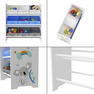 Étagère de rangement Boiro pour enfant avec 9 bacs pliables [en.casa]