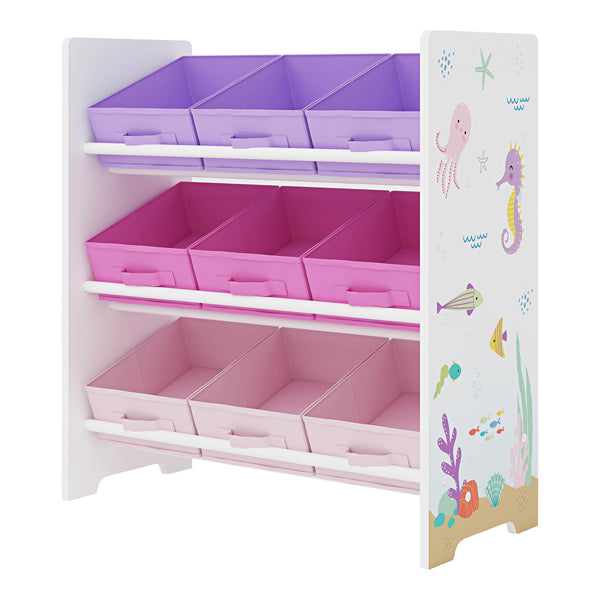 Étagère de rangement Boiro pour enfant avec 9 bacs pliables [en.casa]
