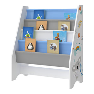 Bibliothèque Fisterra pour enfant avec 4 compartiments ouverts [en.casa]