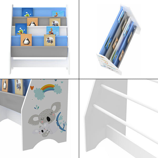 Bibliothèque Fisterra pour enfant avec 4 compartiments ouverts [en.casa]