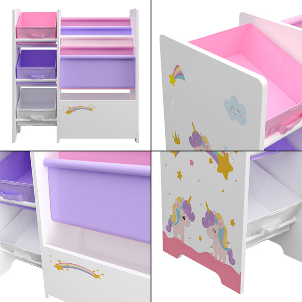 Étagère de rangement Vimianzo pour enfant avec 3 bacs ouverts [en.casa]