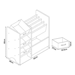 Étagère de rangement Vimianzo pour enfant avec 3 bacs ouverts [en.casa]