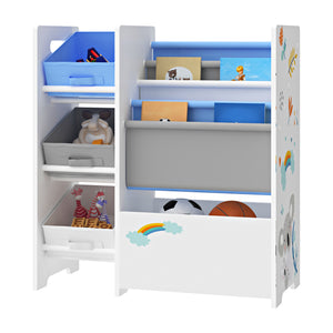 Étagère de rangement Vimianzo pour enfant avec 3 bacs ouverts [en.casa]