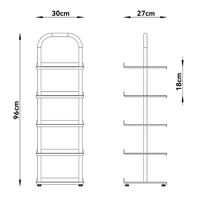 Croquis coté Étagère à chaussures pour enfants Poytya acier [en.casa] 