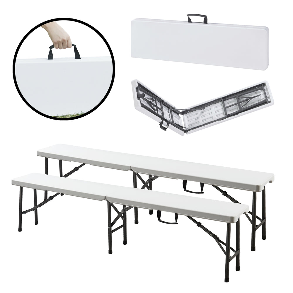 Ensemble banc pliant Ljusnarsberg 2 pièces Blanc [en.casa]