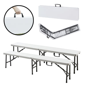 Ensemble banc pliant Ljusnarsberg 2 pièces Blanc [en.casa]