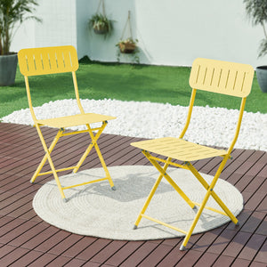 Chaise pliante Sande lot de 2 acier [en.casa]