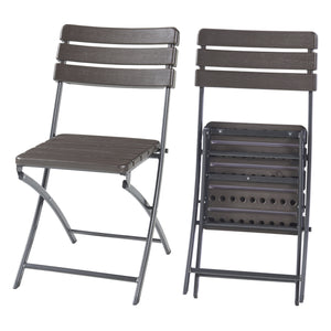 Klappstuhlset Lillestrøm 2 - tlg. Holzoptik, Dunkelbraun [en.casa] - premiumXL