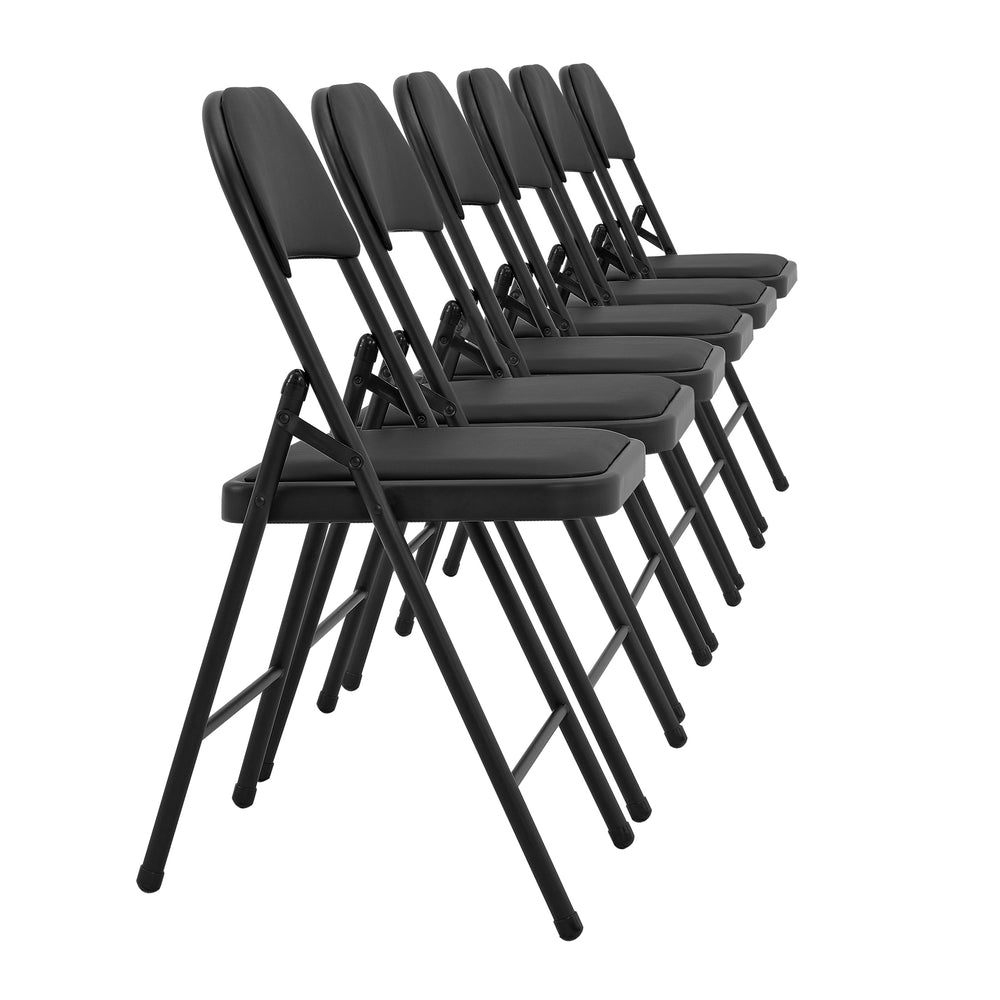 Lot de 6 Chaises de Bureau Chaise de Conférence Chaise de Salon Pliante Chaise Visiteur Similicuir Métal Rembourré 46 cm x 80 cm x 50 cm [pro.tec]