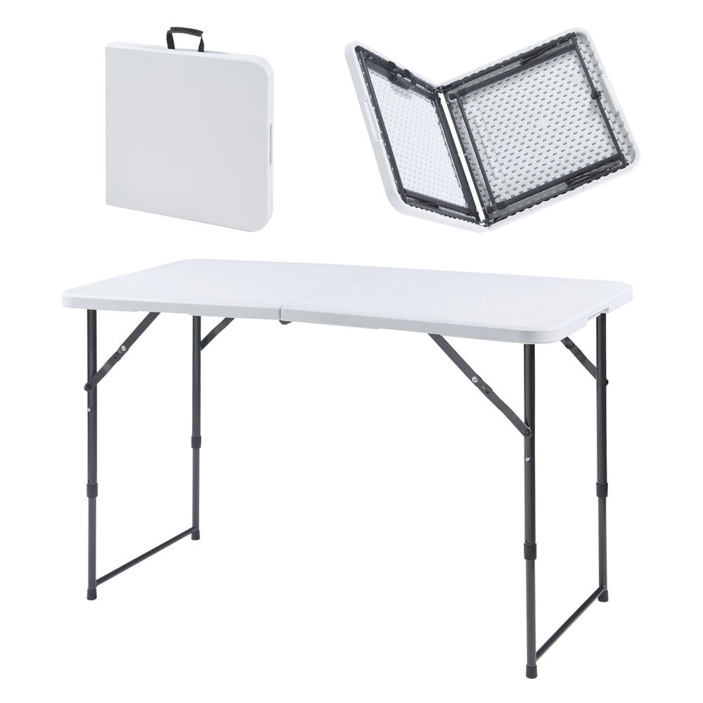 Table pliante réglable en hauteur Adelfia 120x60cm [en.casa] - premiumXL