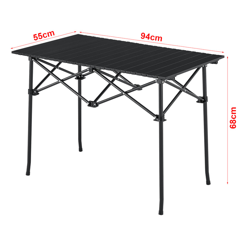 Croquis coté Table de camping pliante Castilenti [en.casa]