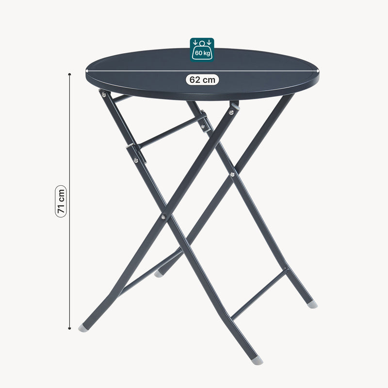 Croquis coté Table de jardin pliante Sande [en.casa]