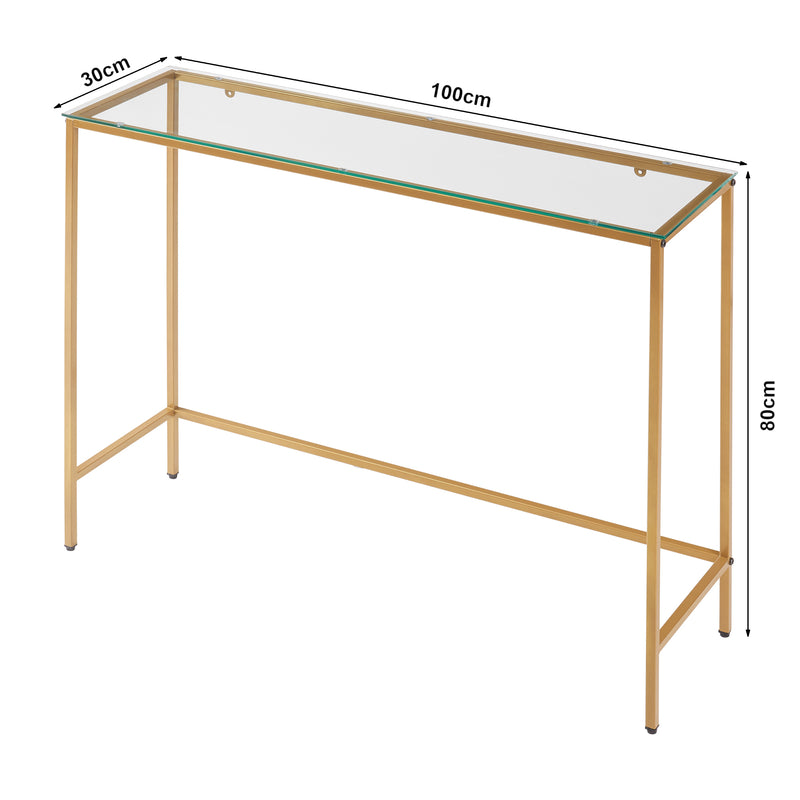 Croquis coté Table console Kronoby 80 x 100 x 30 cm [en.casa]