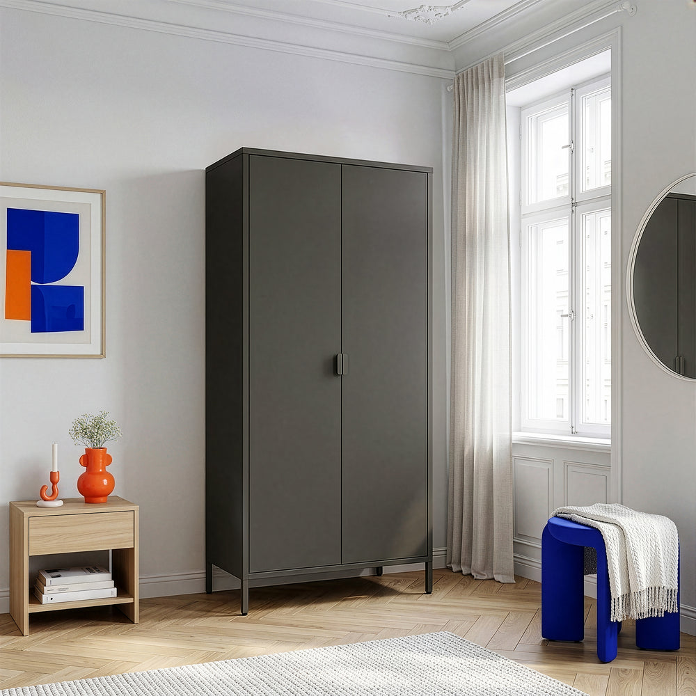Armoire de chambre Esteli 170 x 80 x 45 cm acier [en.casa]