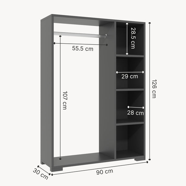 Armoire Nesbyen 126 x 90 x 30 cm [en.casa]