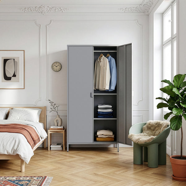 Armoire de chambre Esteli 170 x 80 x 45 cm acier [en.casa]