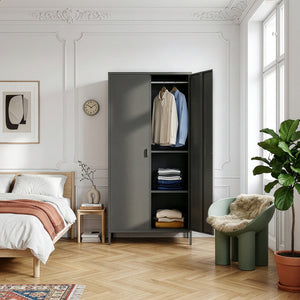 Armoire de chambre Esteli 170 x 80 x 45 cm acier [en.casa]