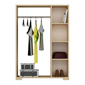 Armoire Nesbyen avec 4 compartiments de stockage 126 x 90 x 30 cm [en.casa]