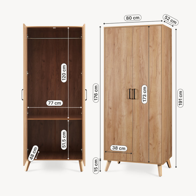 Croquis coté Armoire de chambre Norg [en.casa]