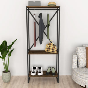 Penderie Ulstein à 3 surface de rangement et barre 160 x 66 x 34 cm [en.casa]