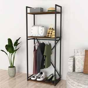 Penderie Ulstein à 3 surface de rangement et barre 160 x 66 x 34 cm [en.casa]