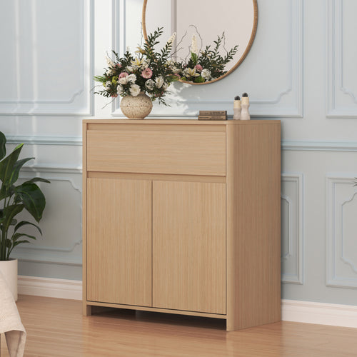 Armoire d'appoint Takranmaa 88x79x39 cm aspect chêne [en.casa]