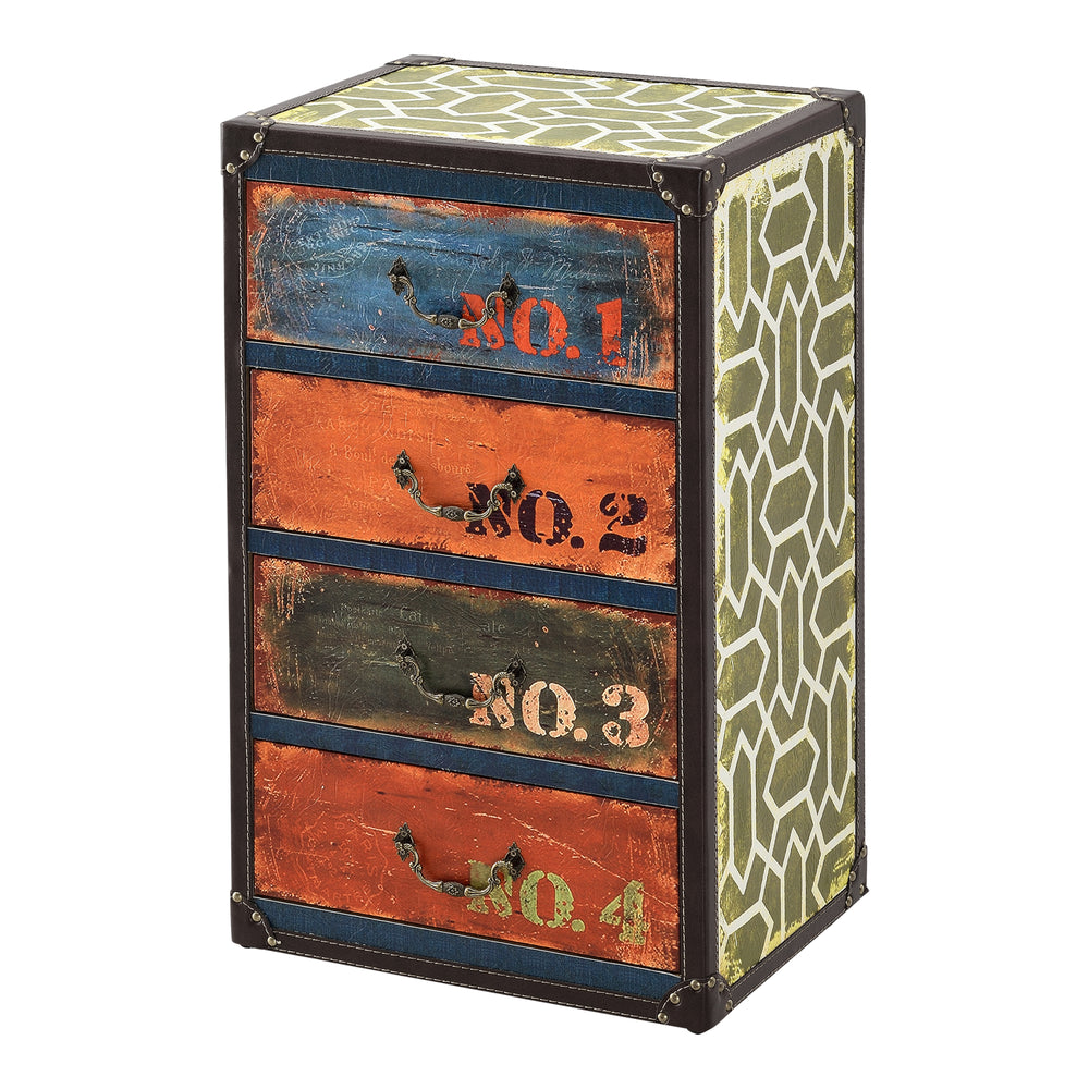 Commode Goslar avec 4 Tiroirs 66 x 40 x 30 cm Multicolore [en.casa]