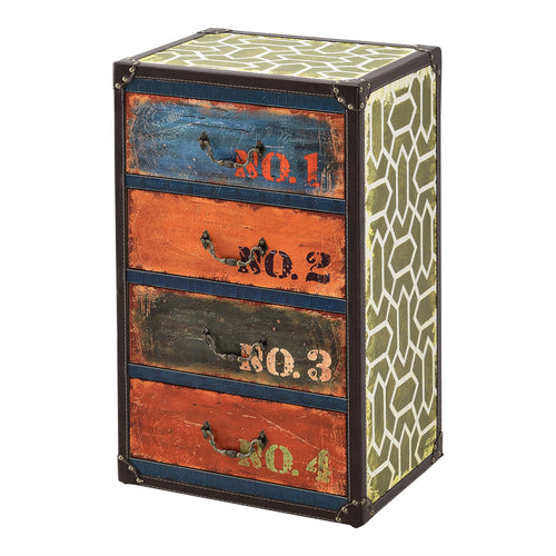 Commode Goslar avec 4 Tiroirs 66 x 40 x 30 cm Multicolore [en.casa]