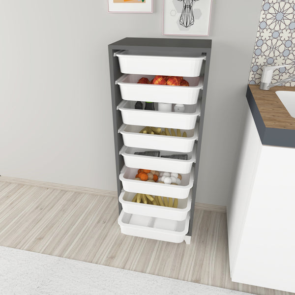 Meuble de rangement Lurøy à 8 paniers 116,5 x 45 x 30 cm [en.casa]