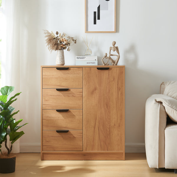 Commode Varkaus MDF effet chêne [en.casa]