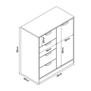 Commode Varkaus MDF effet chêne [en.casa]