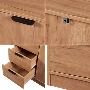Commode Varkaus MDF effet chêne [en.casa]
