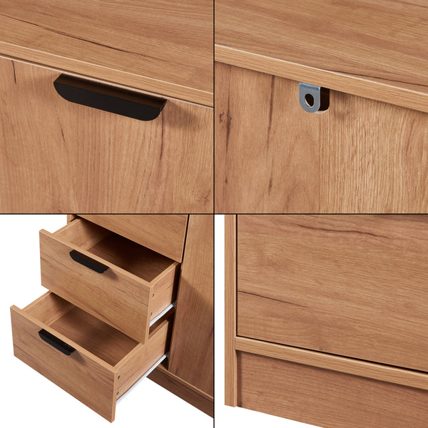 Commode Varkaus MDF effet chêne [en.casa]