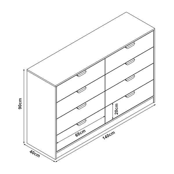 Commode Varkaus MDF effet chêne [en.casa]