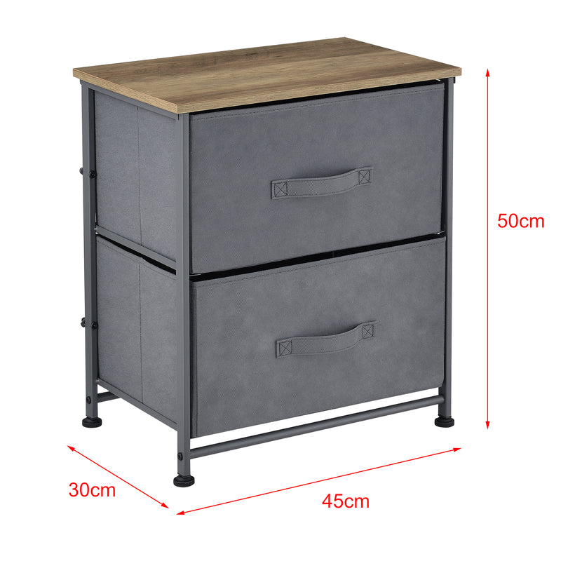 Croquis coté Commode meuble de rangement en métal tiroirs en non-tissé [pro.tec]